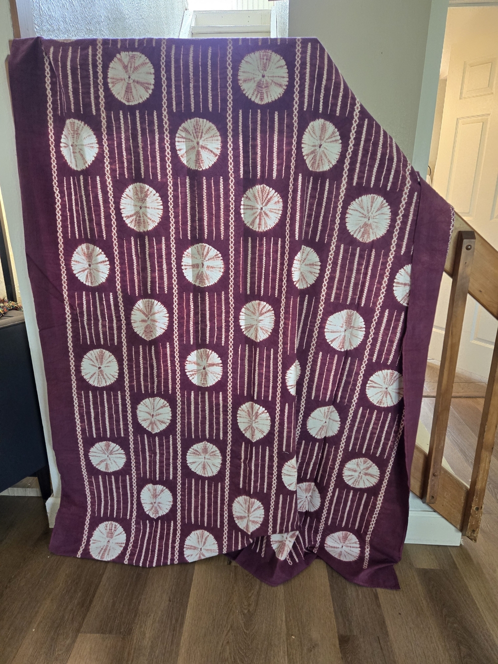 Purple Boho Colorful Eclectic Circle Pattern Decorative Table Cloth
